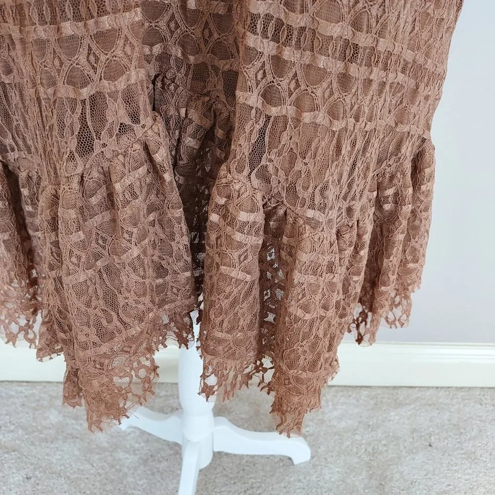 Lucky Brand Short Sleeve Lace Mini Dress Size Med - Picture 4 of 12